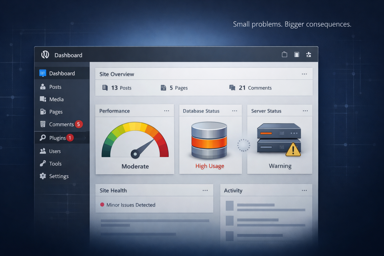Common WordPress performance issues affecting business websites